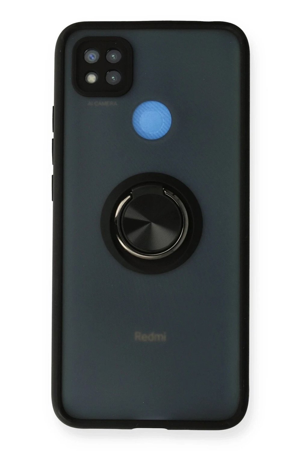 Mey İthalat®   Redmi 9C Kılıf Montreal Yüzüklü Silikon Kapak - Siyah