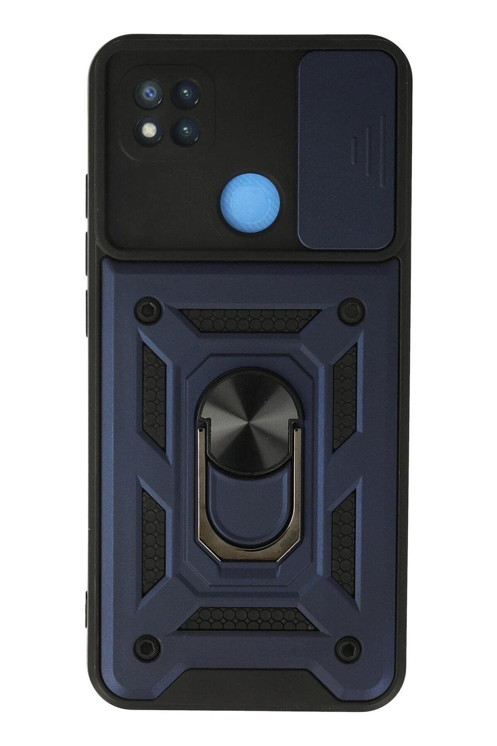 Mey İthalat®   Redmi 9C Kılıf Pars Lens Yüzüklü Silikon - Lacivert