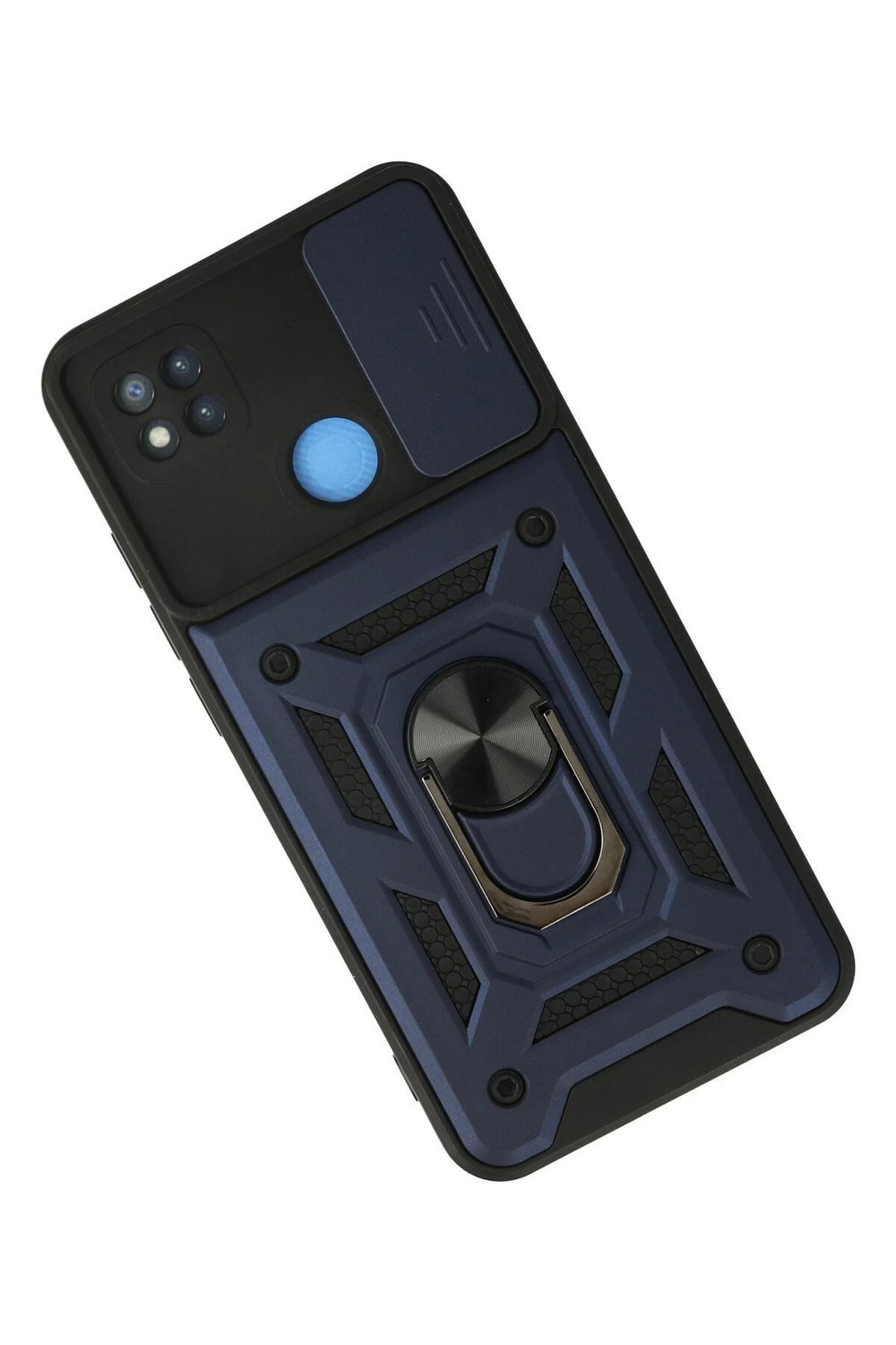 Mey İthalat®   Redmi 9C Kılıf Pars Lens Yüzüklü Silikon - Lacivert