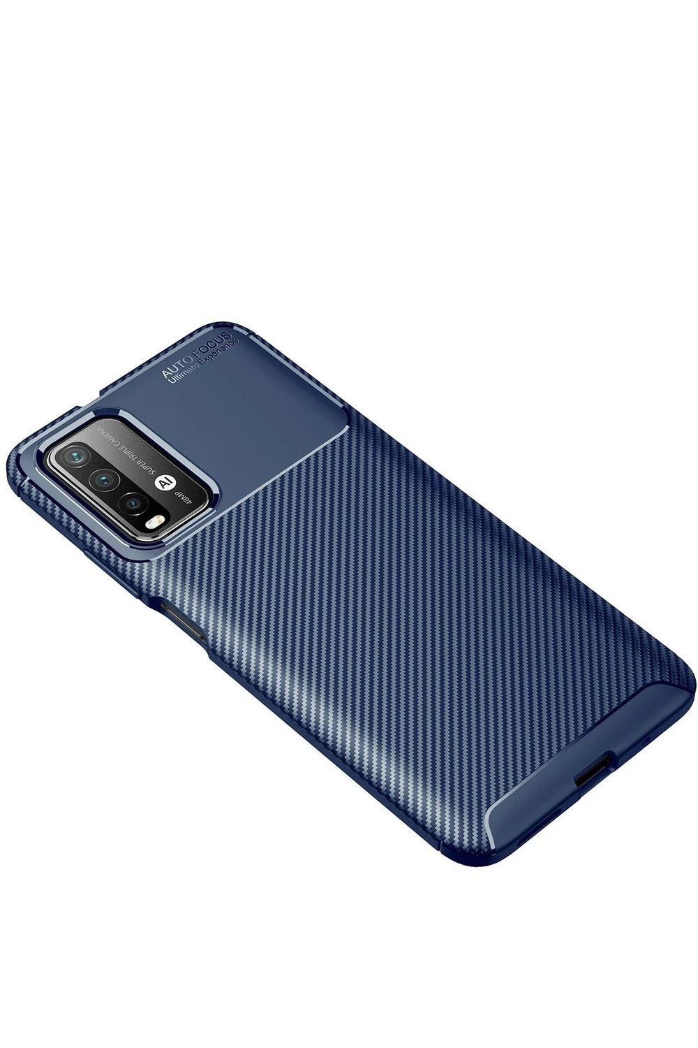 Mey İthalat®   Redmi 9T Kılıf Auto Focus Karbon Kapak - Lacivert