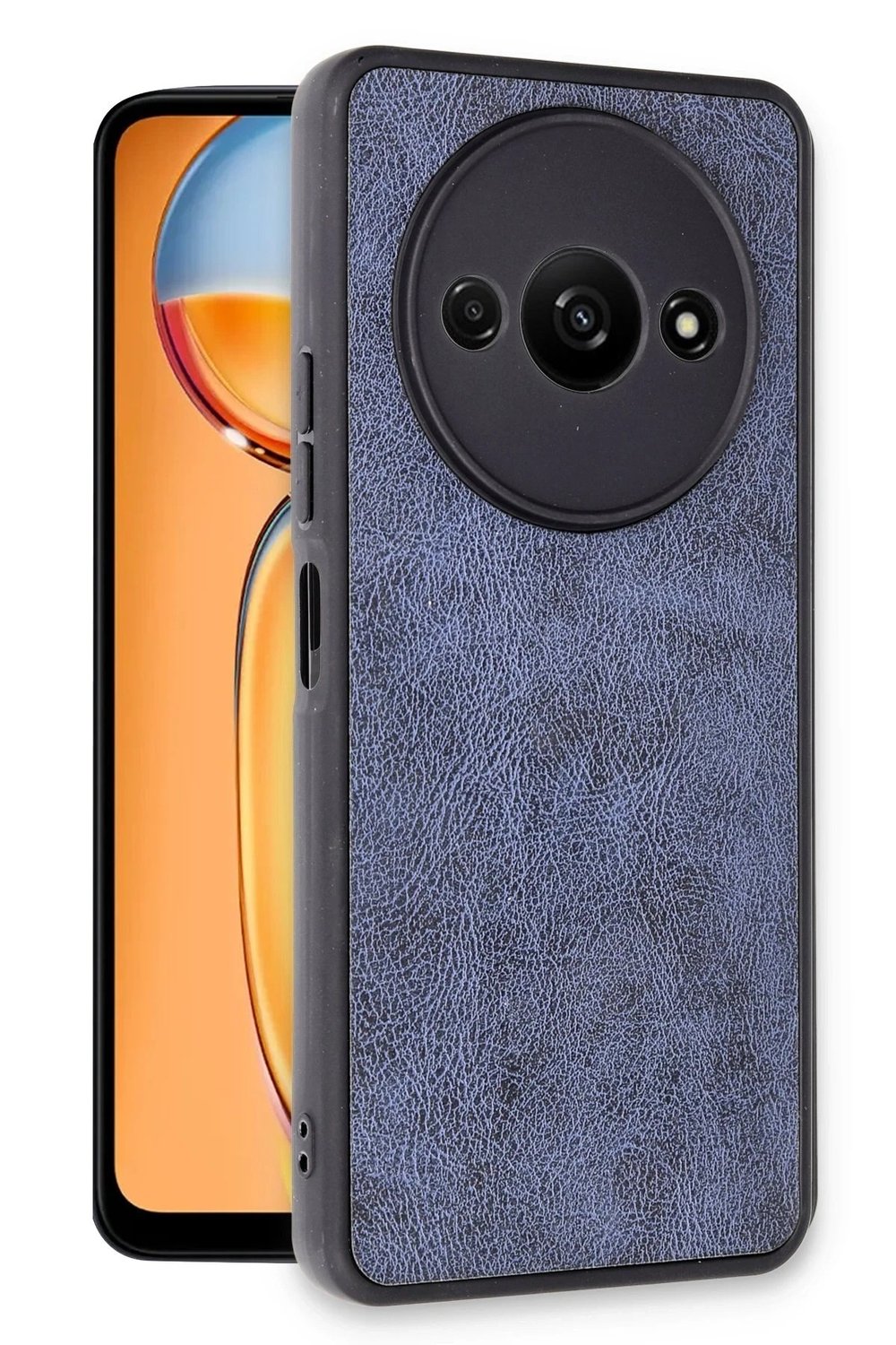Mey İthalat®   Redmi A3 4G Kılıf Aras Deri Kapak - Lacivert