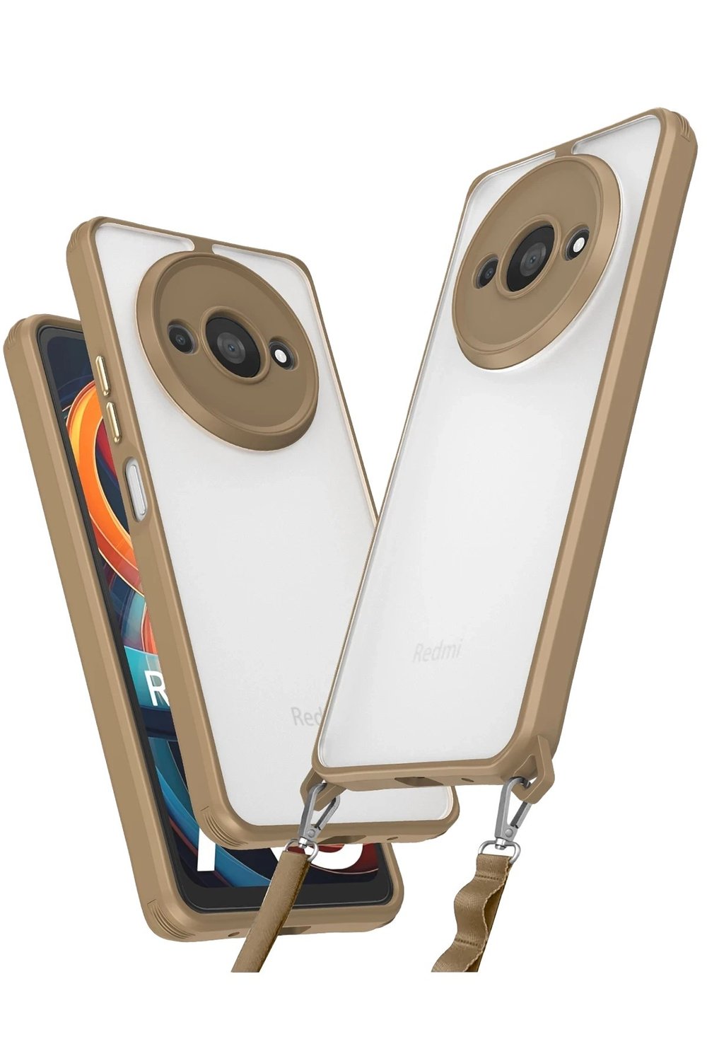 Mey İthalat®   Redmi A3 4G Kılıf Penta Silikon Kılıf - Çöl Titanyum