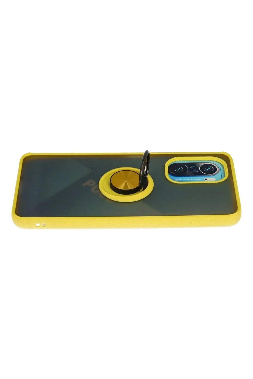 Mey İthalat®   Redmi K40 Kılıf Montreal Yüzüklü Silikon Kapak - Sarı