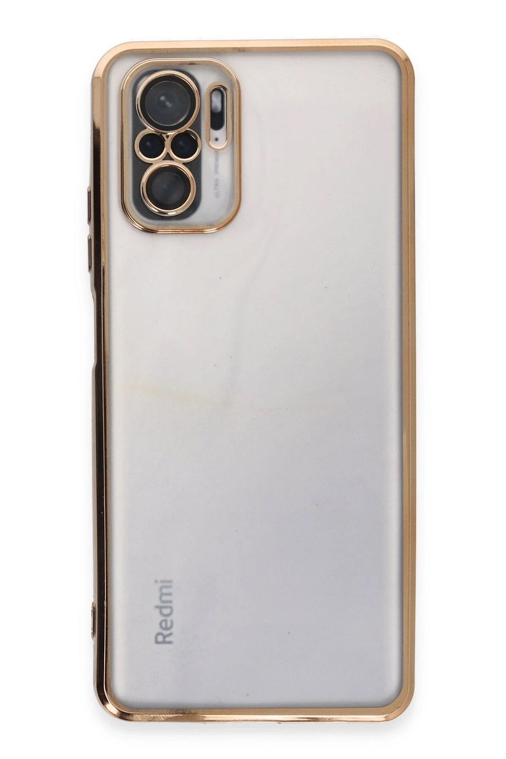 Mey İthalat®   Redmi Note 10 Kılıf  Lensli Silikon - Gold