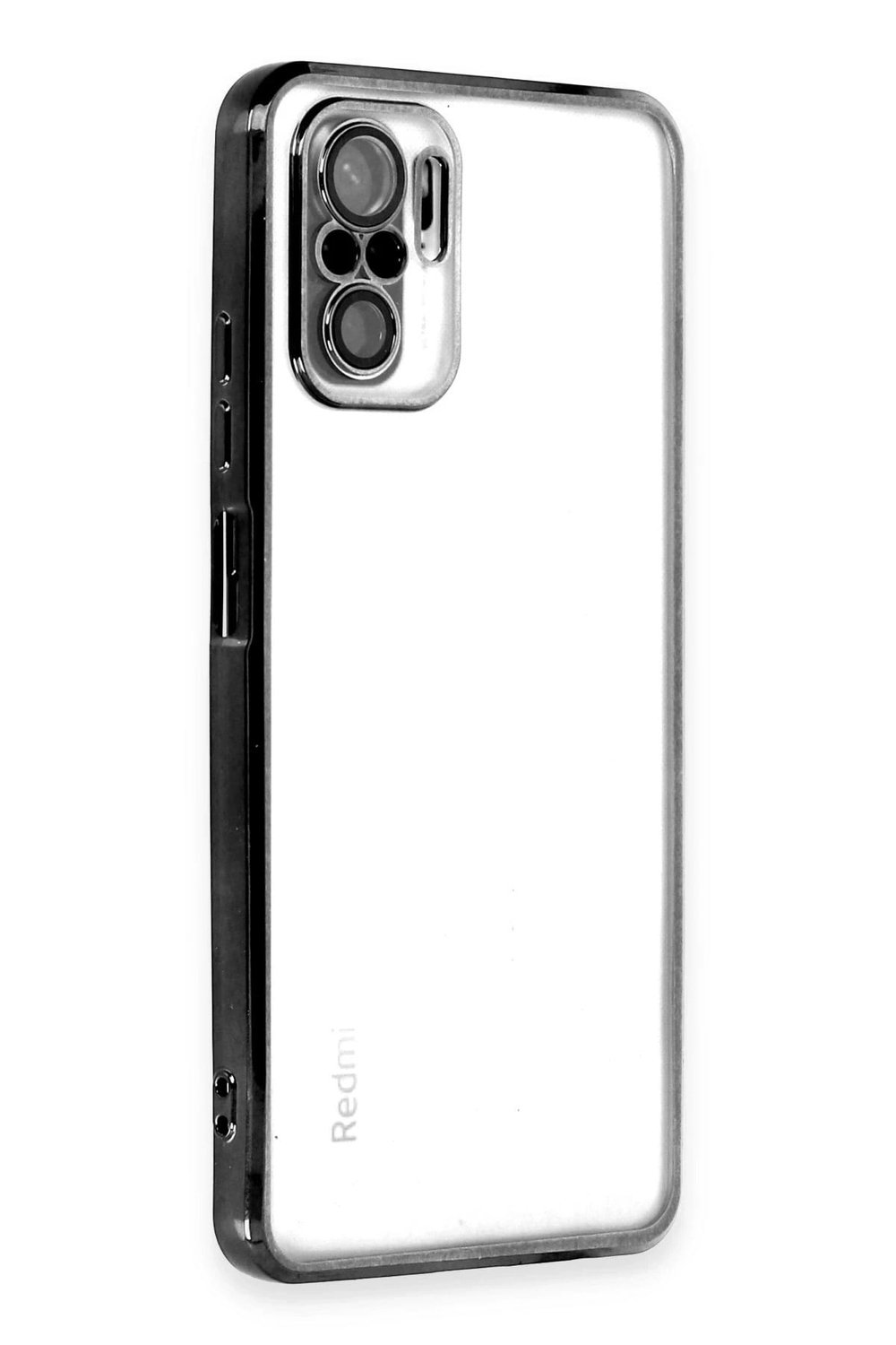 Mey İthalat®   Redmi Note 10 Kılıf  Lensli Silikon - Siyah