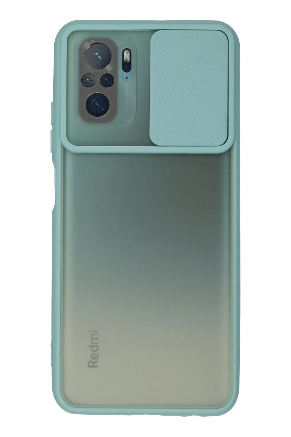 Mey İthalat®   Redmi Note 10 Kılıf Palm Buzlu Kamera Sürgülü Silikon - Turkuaz