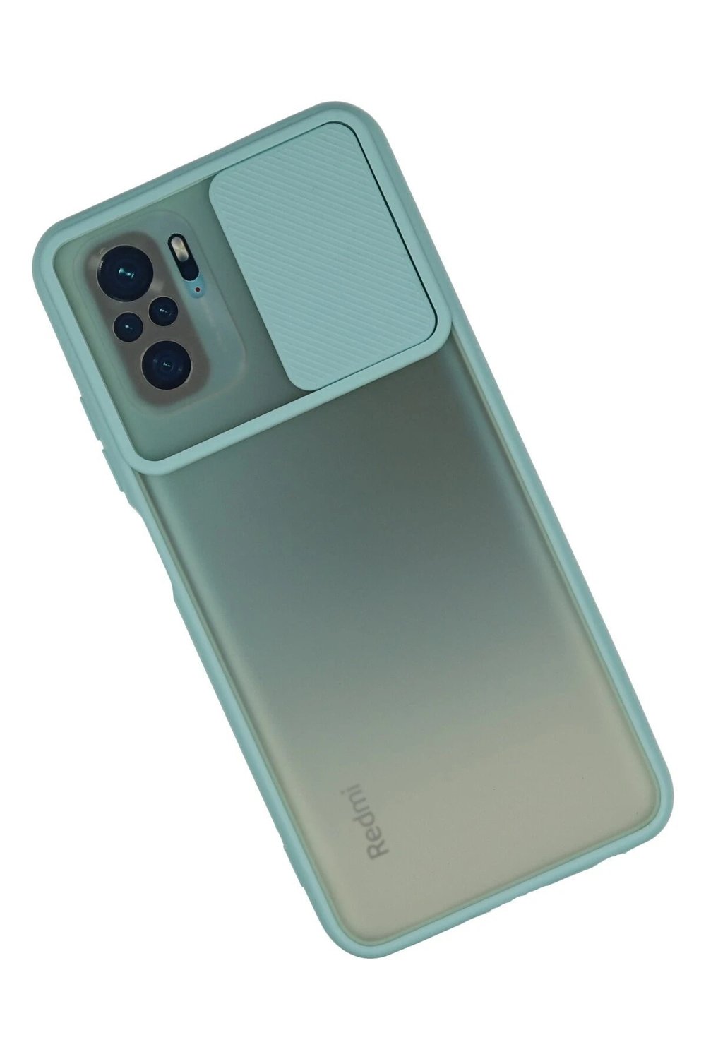 Mey İthalat®   Redmi Note 10 Kılıf Palm Buzlu Kamera Sürgülü Silikon - Turkuaz