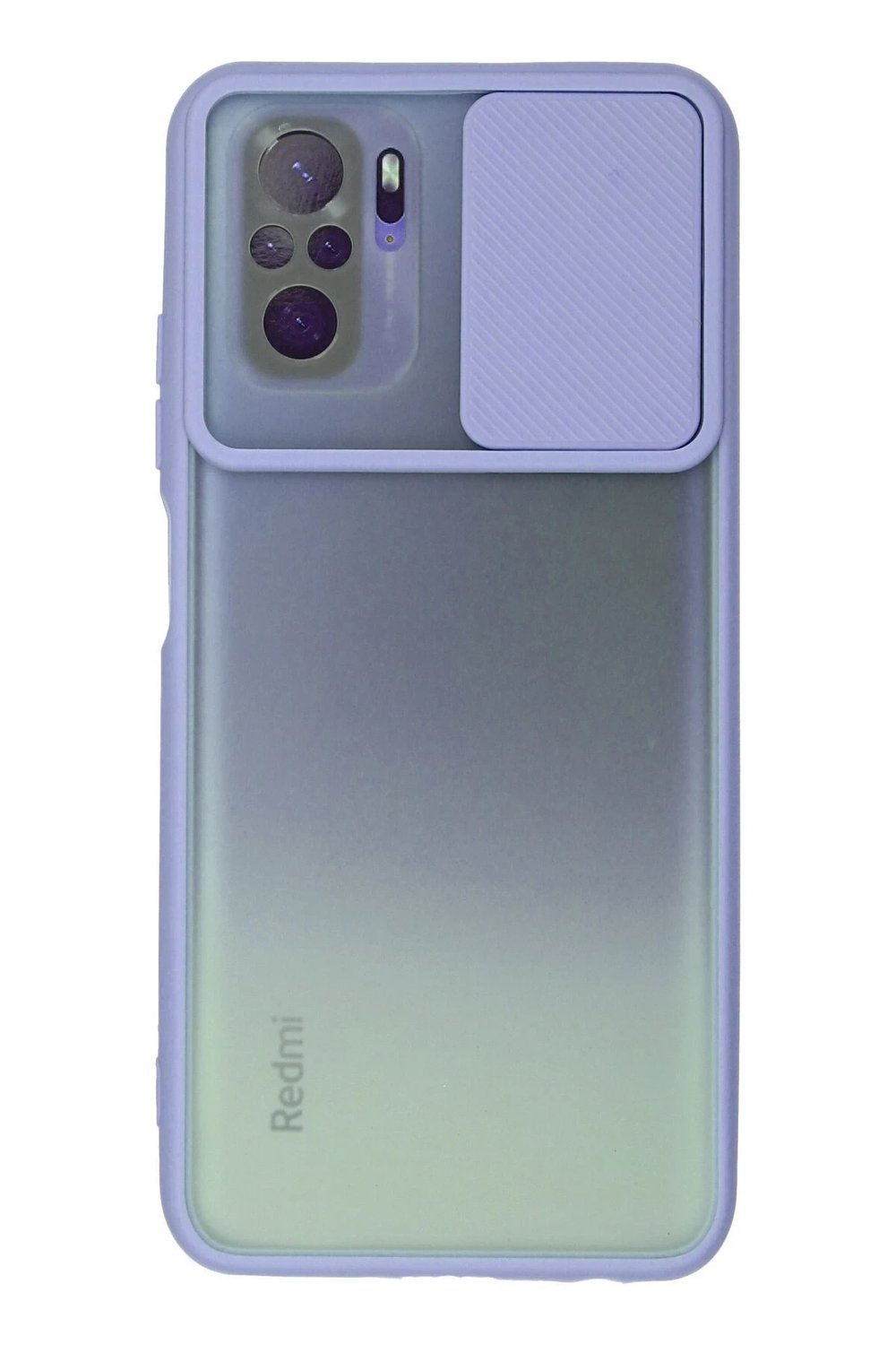Mey İthalat®   Redmi Note 10 Kılıf Palm Buzlu Kamera Sürgülü Silikon - Lila