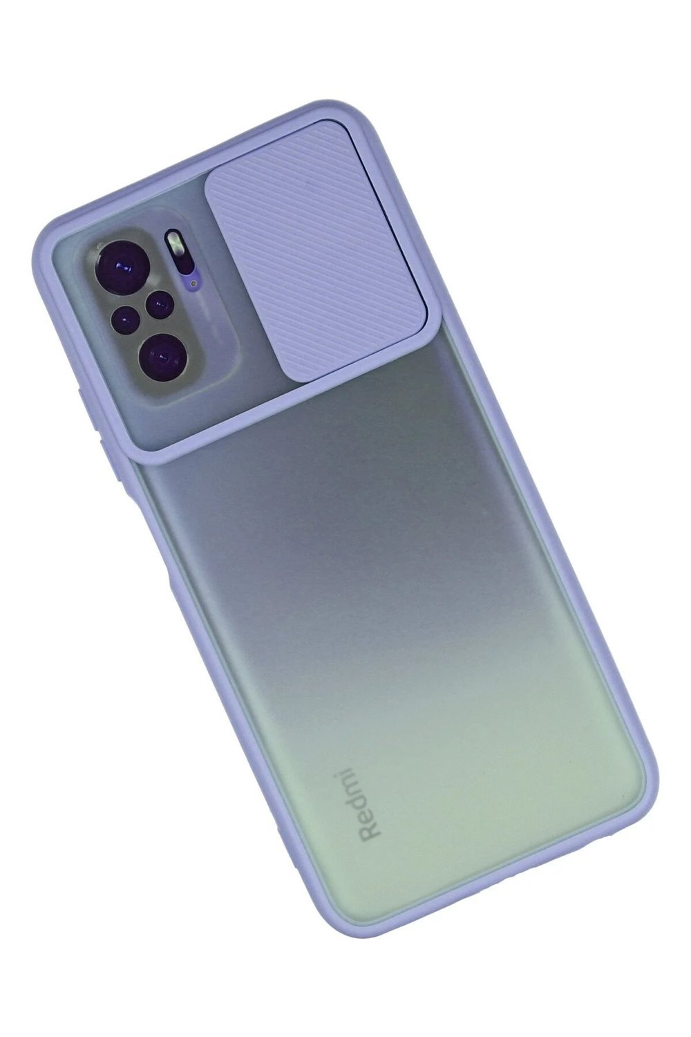 Mey İthalat®   Redmi Note 10 Kılıf Palm Buzlu Kamera Sürgülü Silikon - Lila