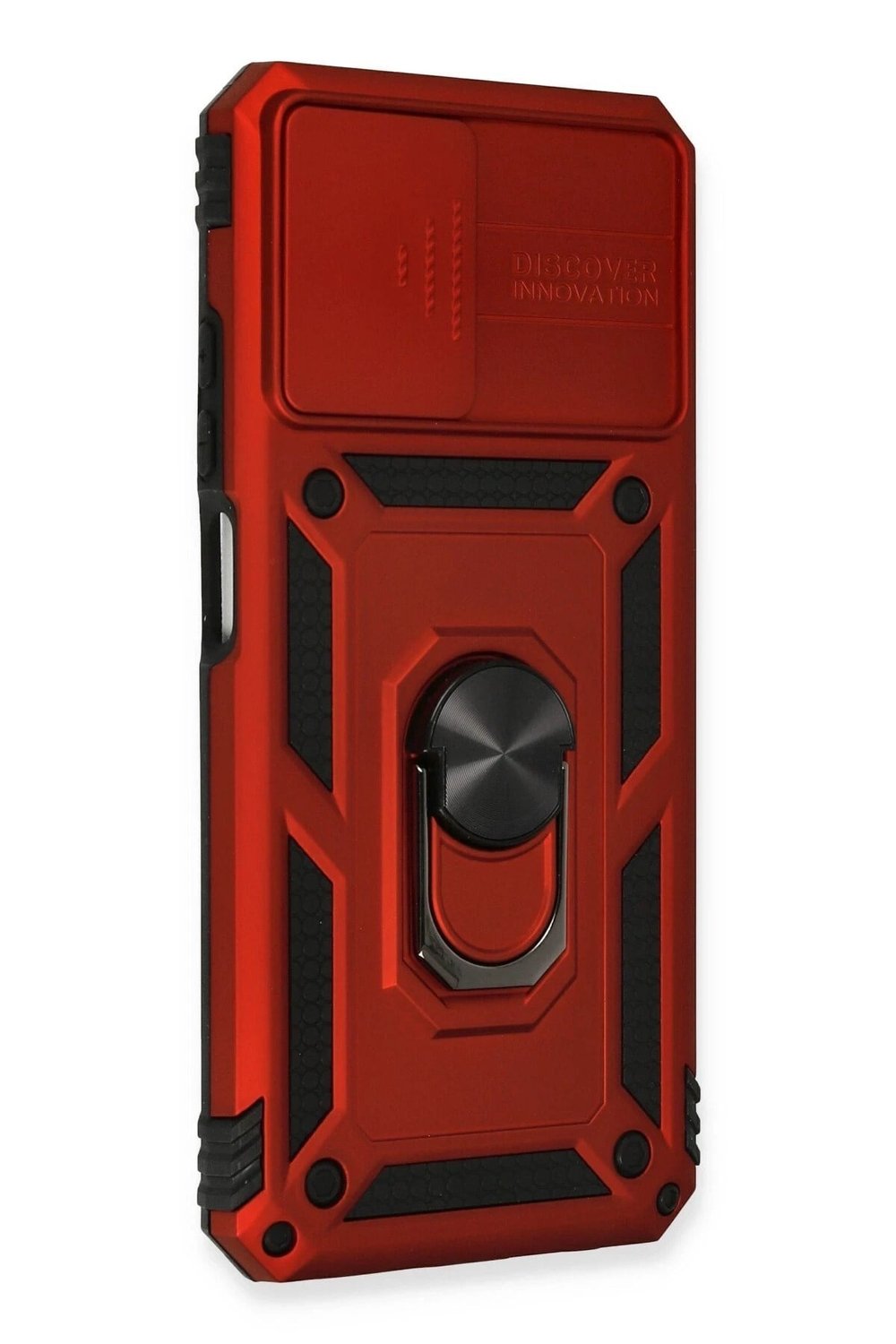 Mey İthalat®   Redmi Note 10 Kılıf Pars Lens Yüzüklü Silikon - Kırmızı
