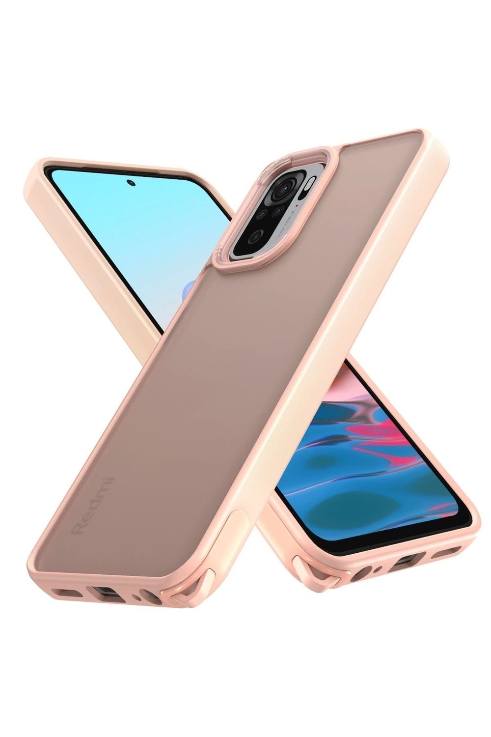 Mey İthalat®   Redmi Note 10 Pro Kılıf Elegant Kapak - Pudra