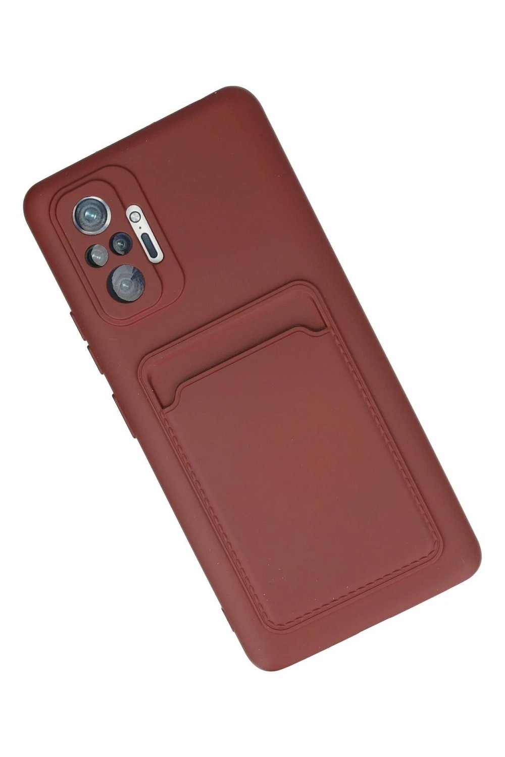 Mey İthalat®   Redmi Note 10 Pro Kılıf Kelvin Kartvizitli Silikon - Bordo