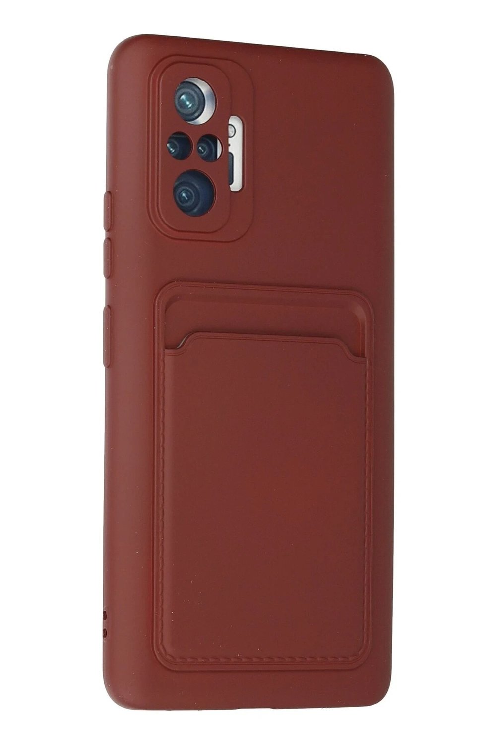 Mey İthalat®   Redmi Note 10 Pro Kılıf Kelvin Kartvizitli Silikon - Bordo
