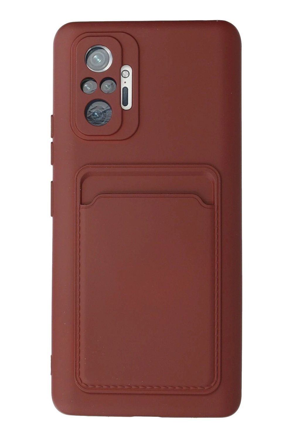 Mey İthalat®   Redmi Note 10 Pro Kılıf Kelvin Kartvizitli Silikon - Bordo