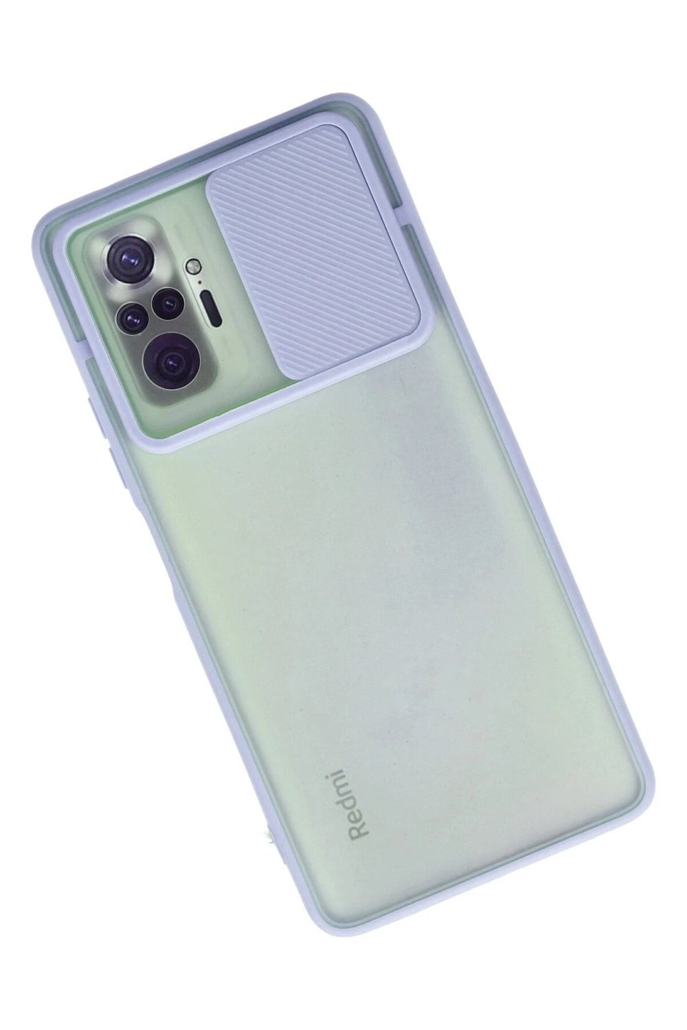 Mey İthalat®   Redmi Note 10 Pro Kılıf Palm Buzlu Kamera Sürgülü Silikon - Lila
