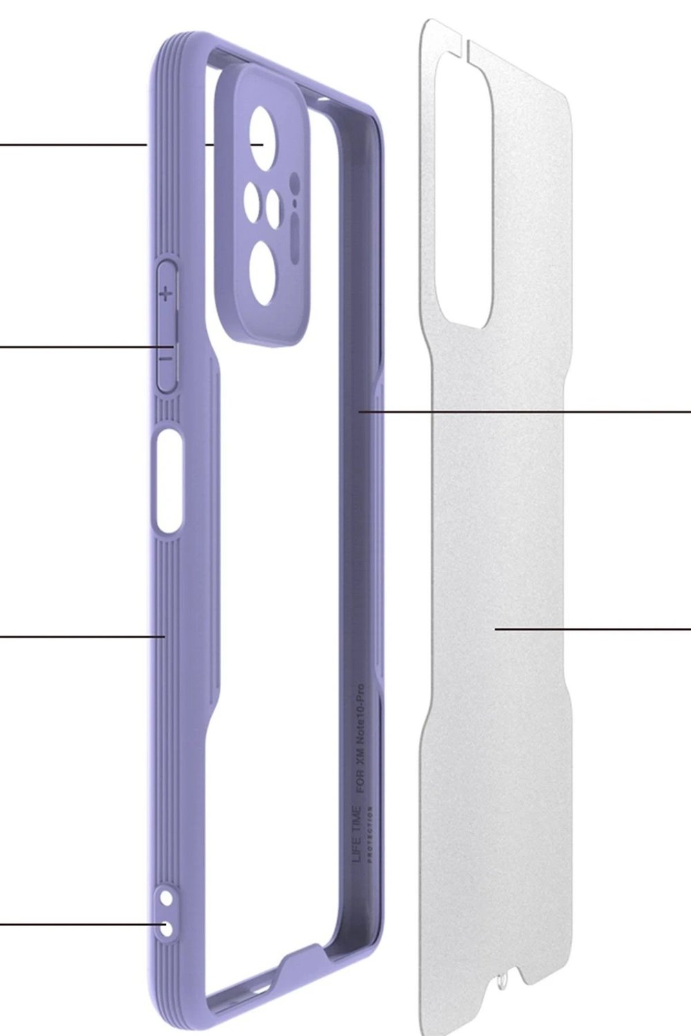 Mey İthalat®   Redmi Note 10 Pro Kılıf Platin Silikon - Pembe
