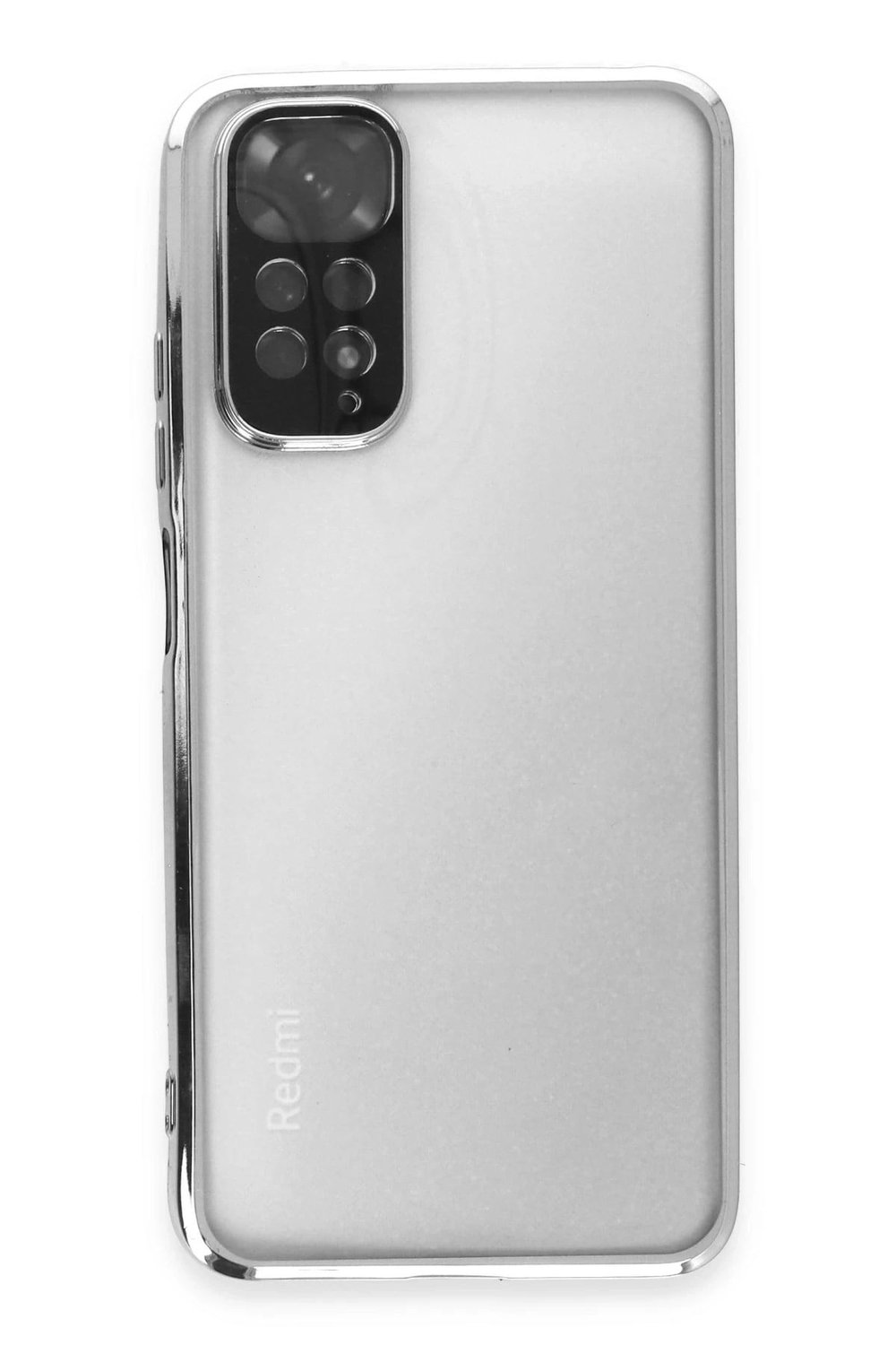 Mey İthalat®   Redmi Note 11 Kılıf  Lensli Silikon - Gümüş
