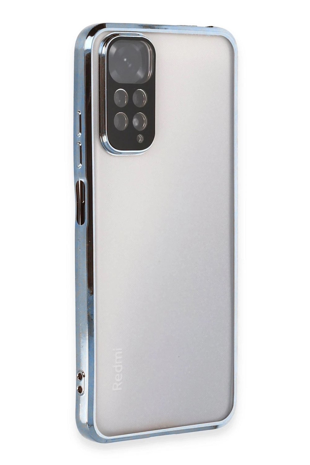 Mey İthalat®   Redmi Note 11 Kılıf  Lensli Silikon - Açık Mavi