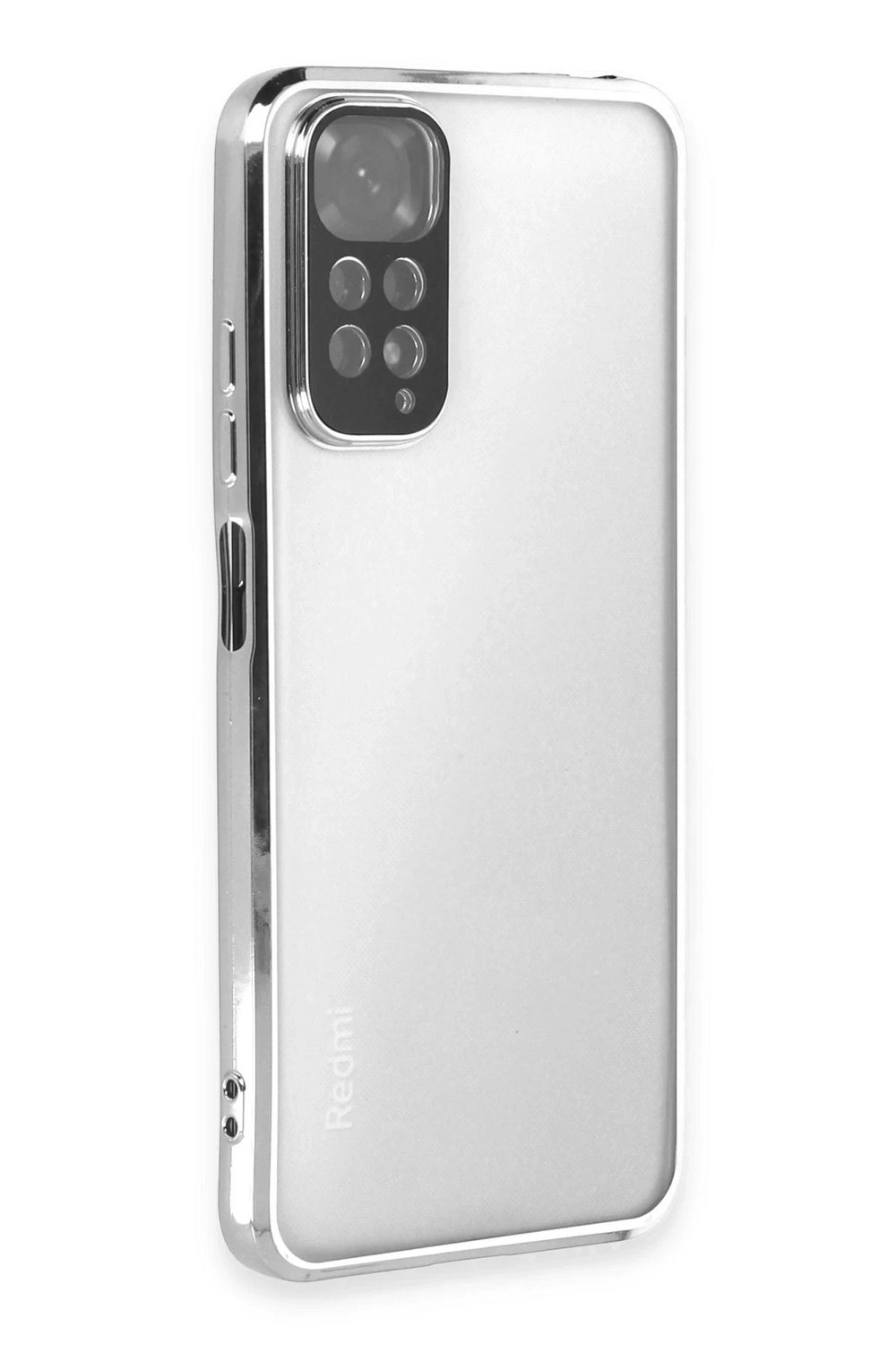 Mey İthalat®   Redmi Note 11 Kılıf  Lensli Silikon - Gümüş
