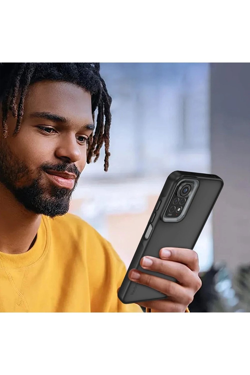 Mey İthalat®   Redmi Note 11 Kılıf Elegant Kapak - Pudra