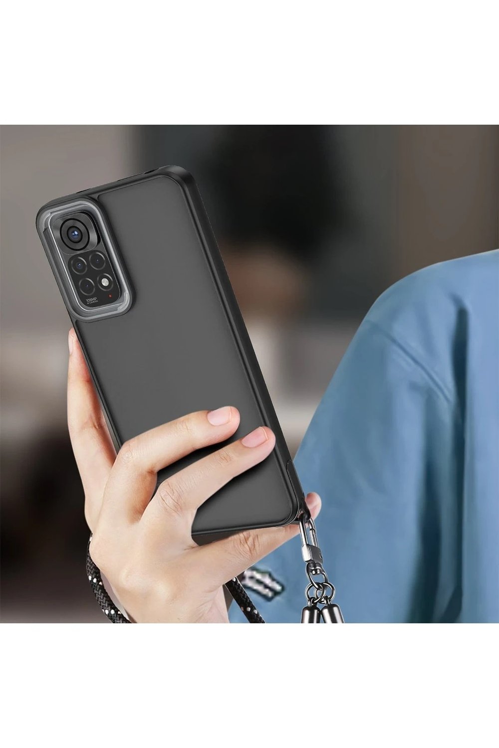 Mey İthalat®   Redmi Note 11 Kılıf Elegant Kapak - Pudra