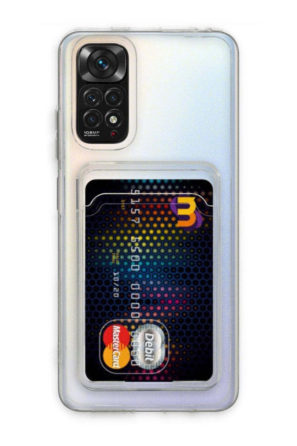 Mey İthalat®   Redmi Note 11 Kılıf Kart Şeffaf Silikon - Şeffaf