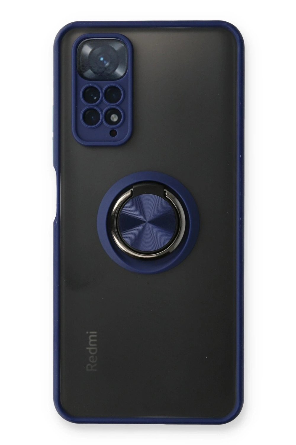 Mey İthalat®   Redmi Note 11 Kılıf Montreal Yüzüklü Silikon Kapak - Lacivert