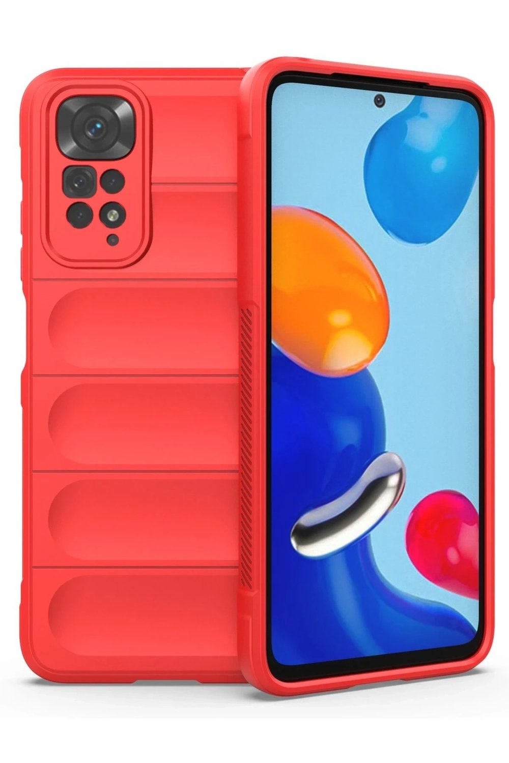 Mey İthalat®   Redmi Note 11 Kılıf Optimum Silikon - Kırmızı