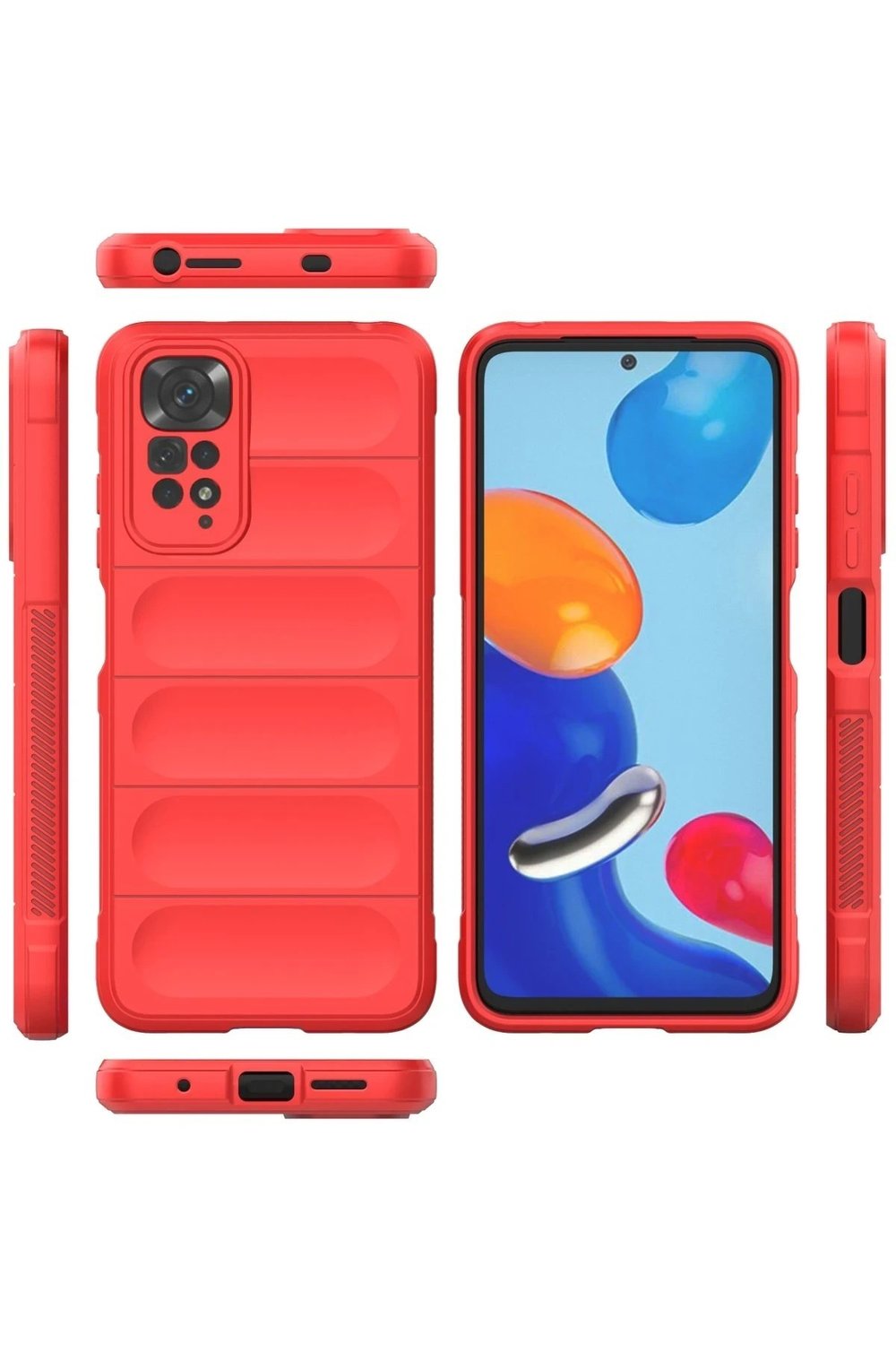 Mey İthalat®   Redmi Note 11 Kılıf Optimum Silikon - Kırmızı