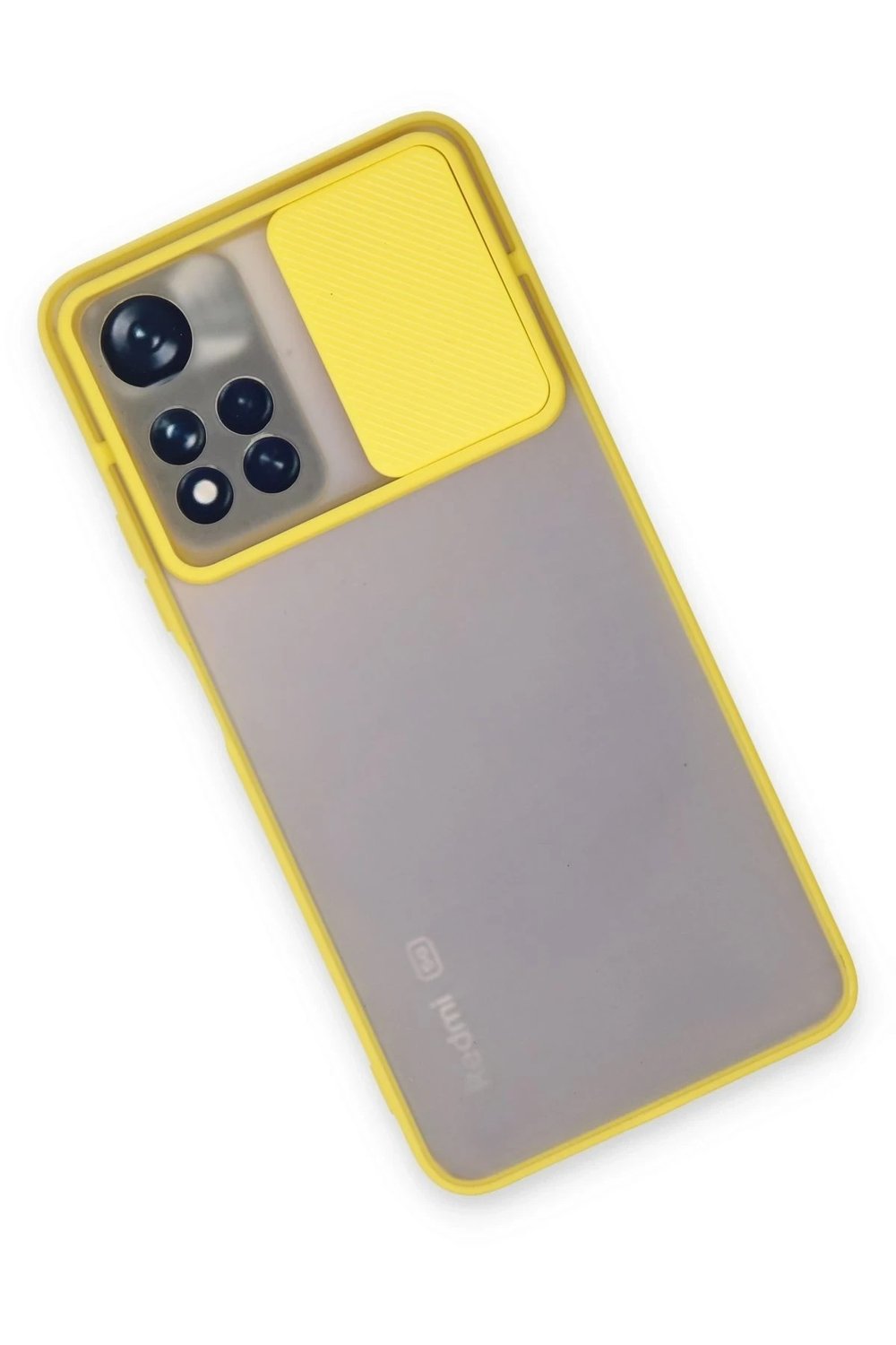 Mey İthalat®   Redmi Note 11 Pro Plus 5G Kılıf Palm Buzlu Kamera Sürgülü Silikon - Sarı