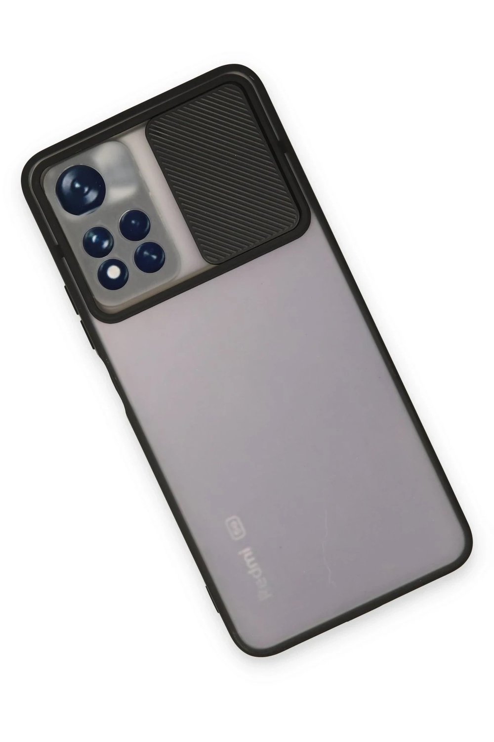 Mey İthalat®   Redmi Note 11T Kılıf Palm Buzlu Kamera Sürgülü Silikon - Siyah