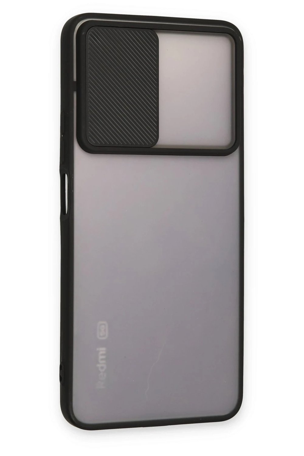 Mey İthalat®   Redmi Note 11T Kılıf Palm Buzlu Kamera Sürgülü Silikon - Siyah