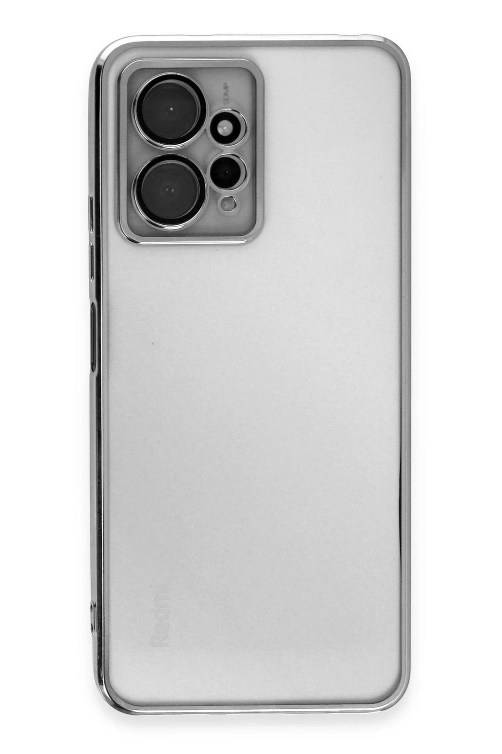 Mey İthalat®   Redmi Note 12 4G Kılıf  Lensli Silikon - Gümüş