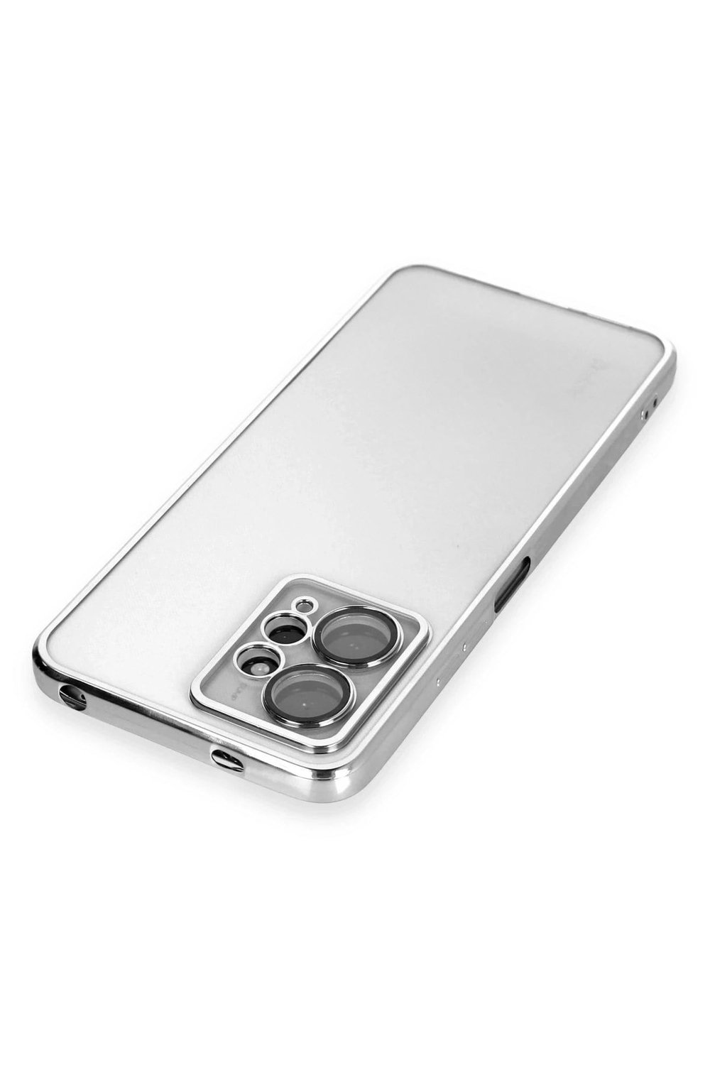Mey İthalat®   Redmi Note 12 4G Kılıf  Lensli Silikon - Gümüş