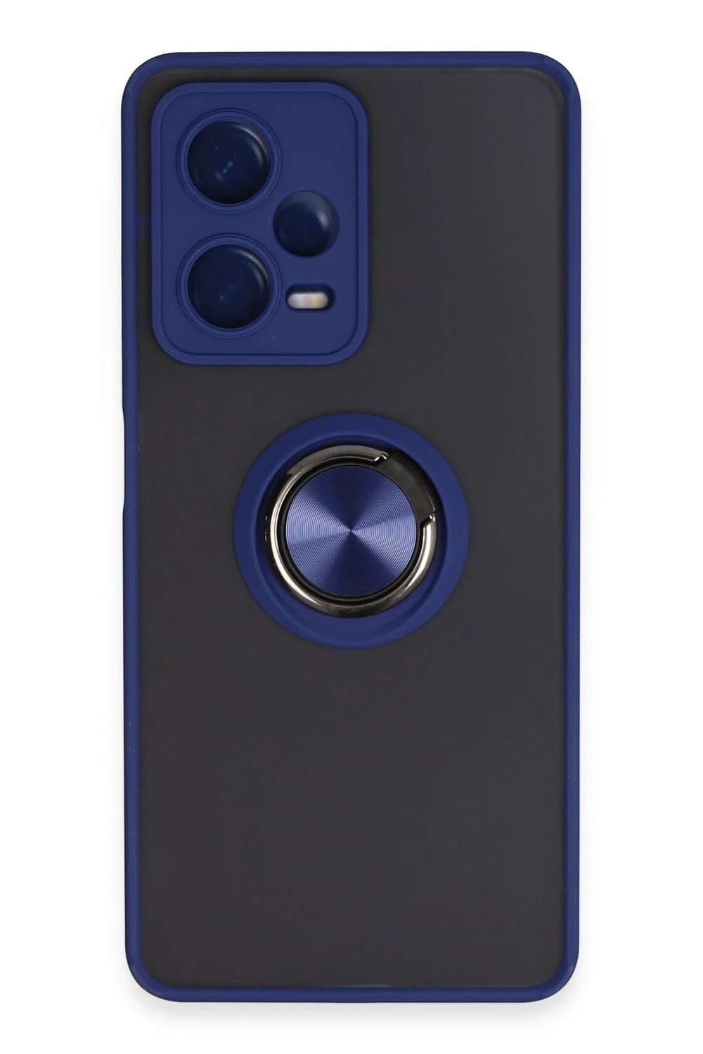 Mey İthalat®   Redmi Note 12 5G Kılıf Montreal Yüzüklü Silikon Kapak - Lacivert