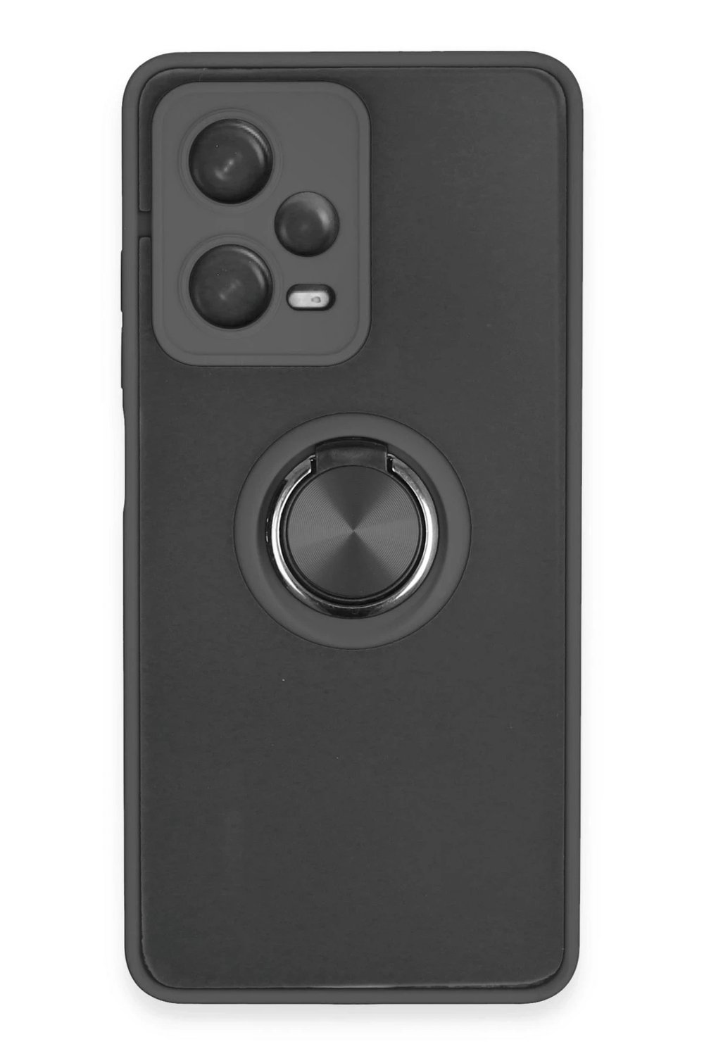 Mey İthalat®   Redmi Note 12 5G Kılıf Montreal Yüzüklü Silikon Kapak - Siyah