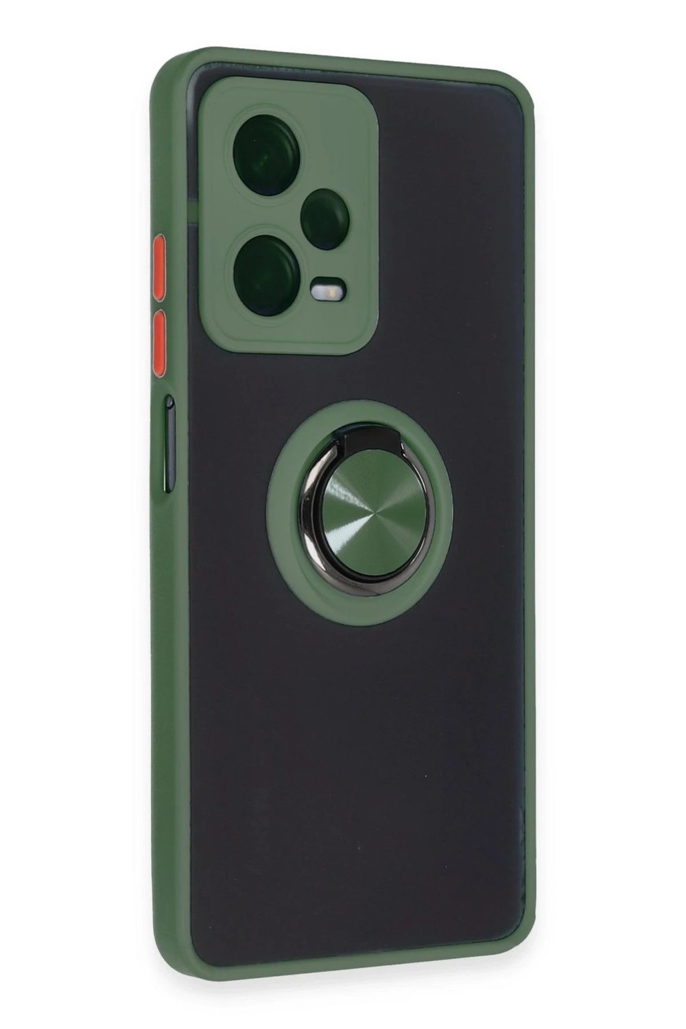 Mey İthalat®   Redmi Note 12 5G Kılıf Montreal Yüzüklü Silikon Kapak - Yeşil