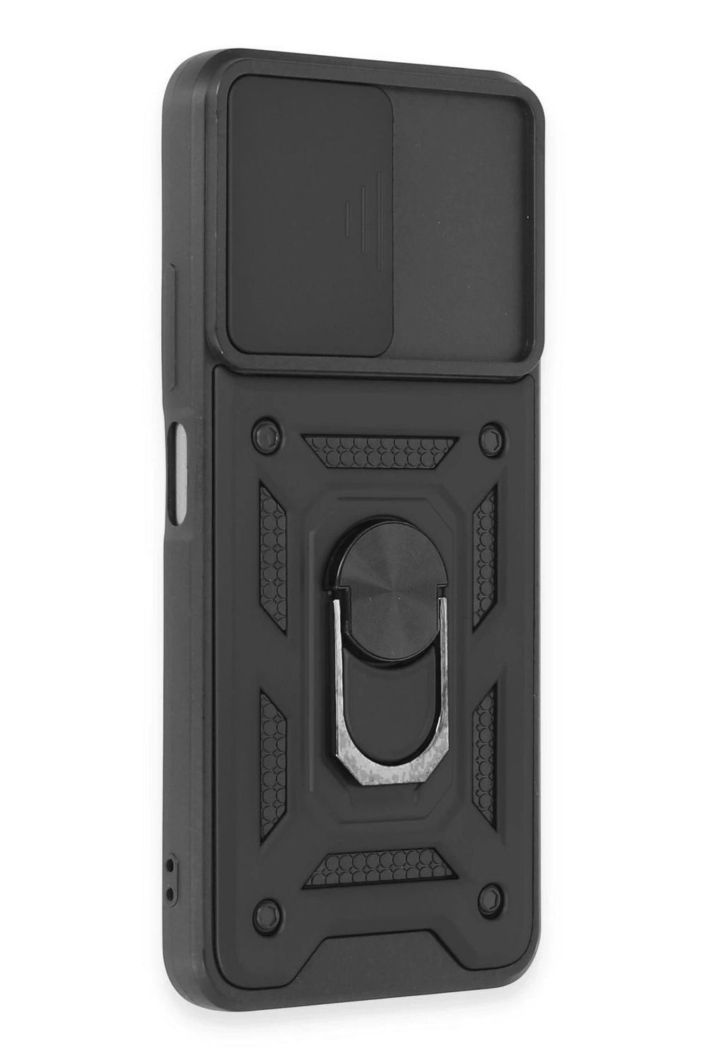 Mey İthalat®   Redmi Note 12 5G Kılıf Pars Lens Yüzüklü Silikon - Siyah