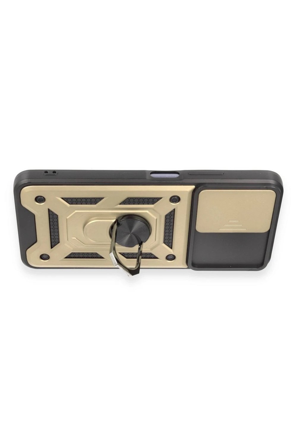 Mey İthalat®   Redmi Note 12 5G Kılıf Pars Lens Yüzüklü Silikon - Gold
