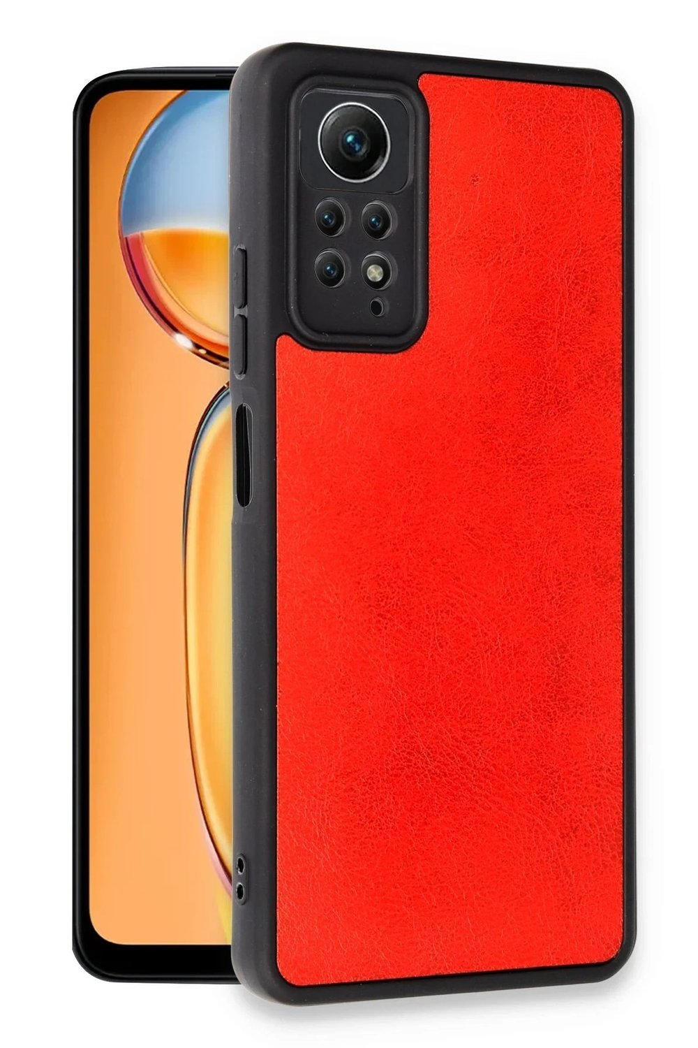 Mey İthalat®   Redmi Note 12 Pro 4G Kılıf Aras Deri Kapak - Kırmızı