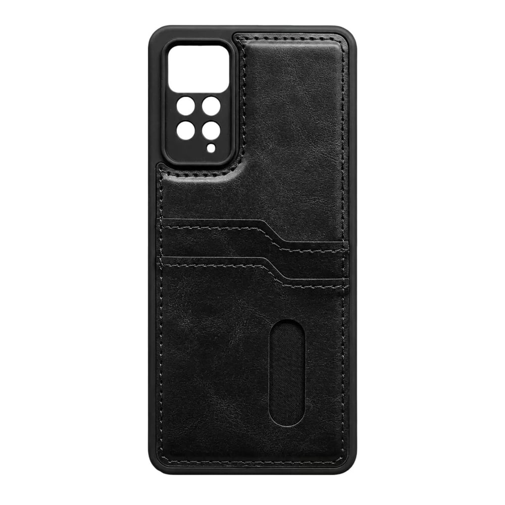 Mey İthalat®   Redmi Note 12 Pro 4G Kılıf Sara Kartvizitli Deri Kılıf - Siyah