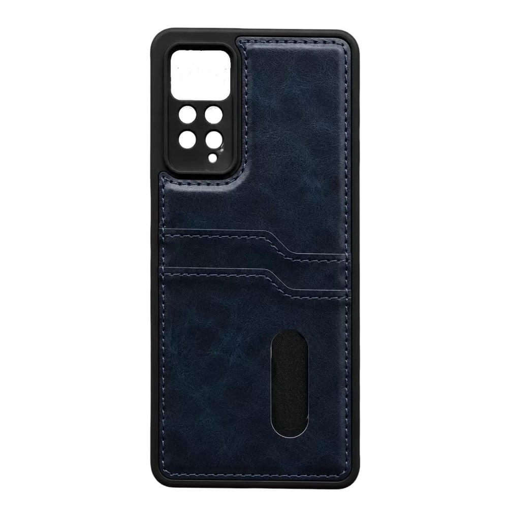 Mey İthalat®   Redmi Note 12 Pro 4G Kılıf Sara Kartvizitli Deri Kılıf - Lacivert