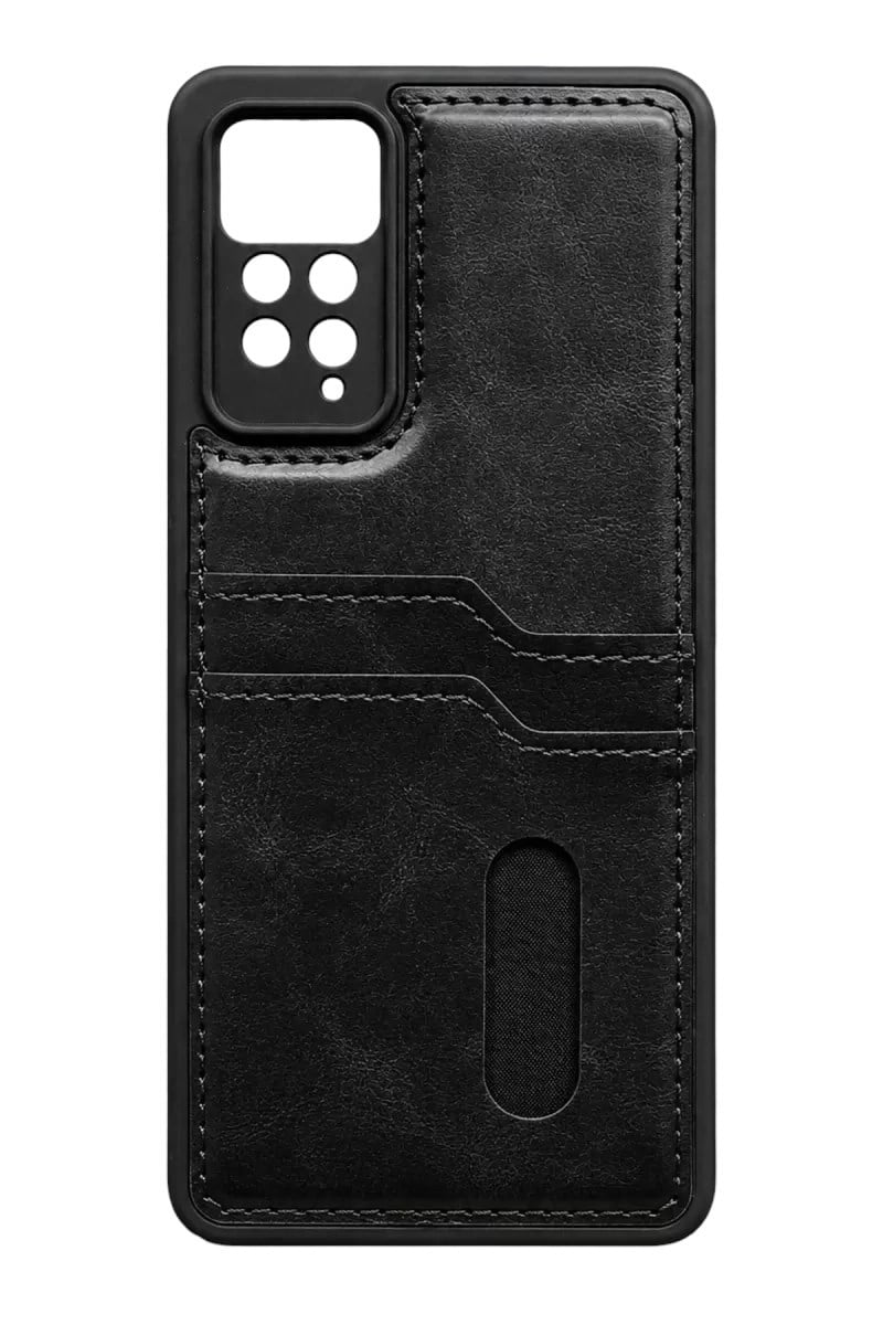 Mey İthalat®   Redmi Note 12 Pro 4G Kılıf Sara Kartvizitli Deri Kılıf - Siyah