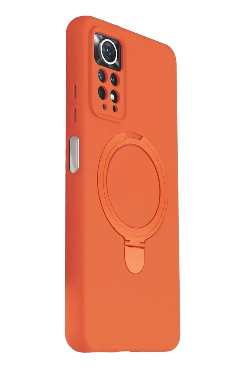 Mey İthalat®   Redmi Note 12 Pro 4G Regal Magsafe Standlı Kapak - Turuncu