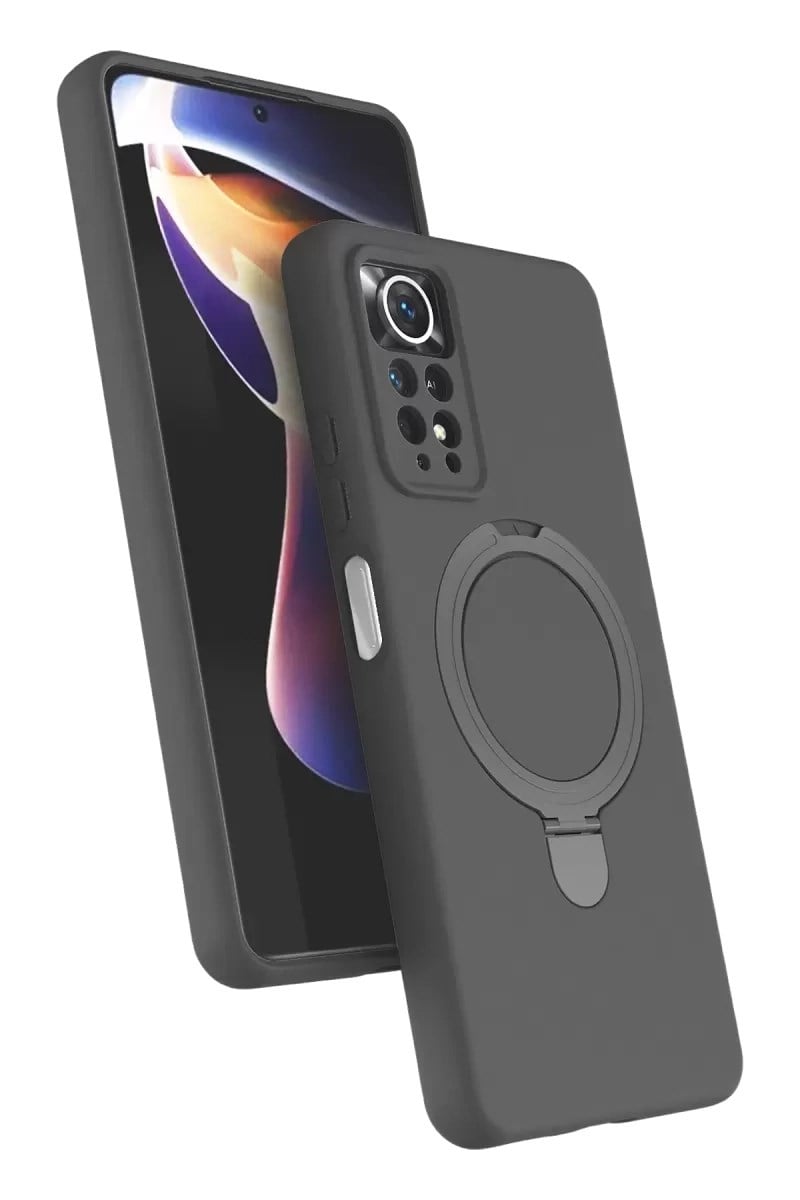 Mey İthalat®   Redmi Note 12 Pro 4G Regal Magsafe Standlı Kapak - Titan Gri