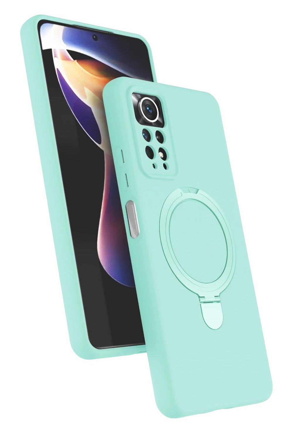Mey İthalat®   Redmi Note 12 Pro 4G Regal Magsafe Standlı Kapak - Su Yeşili