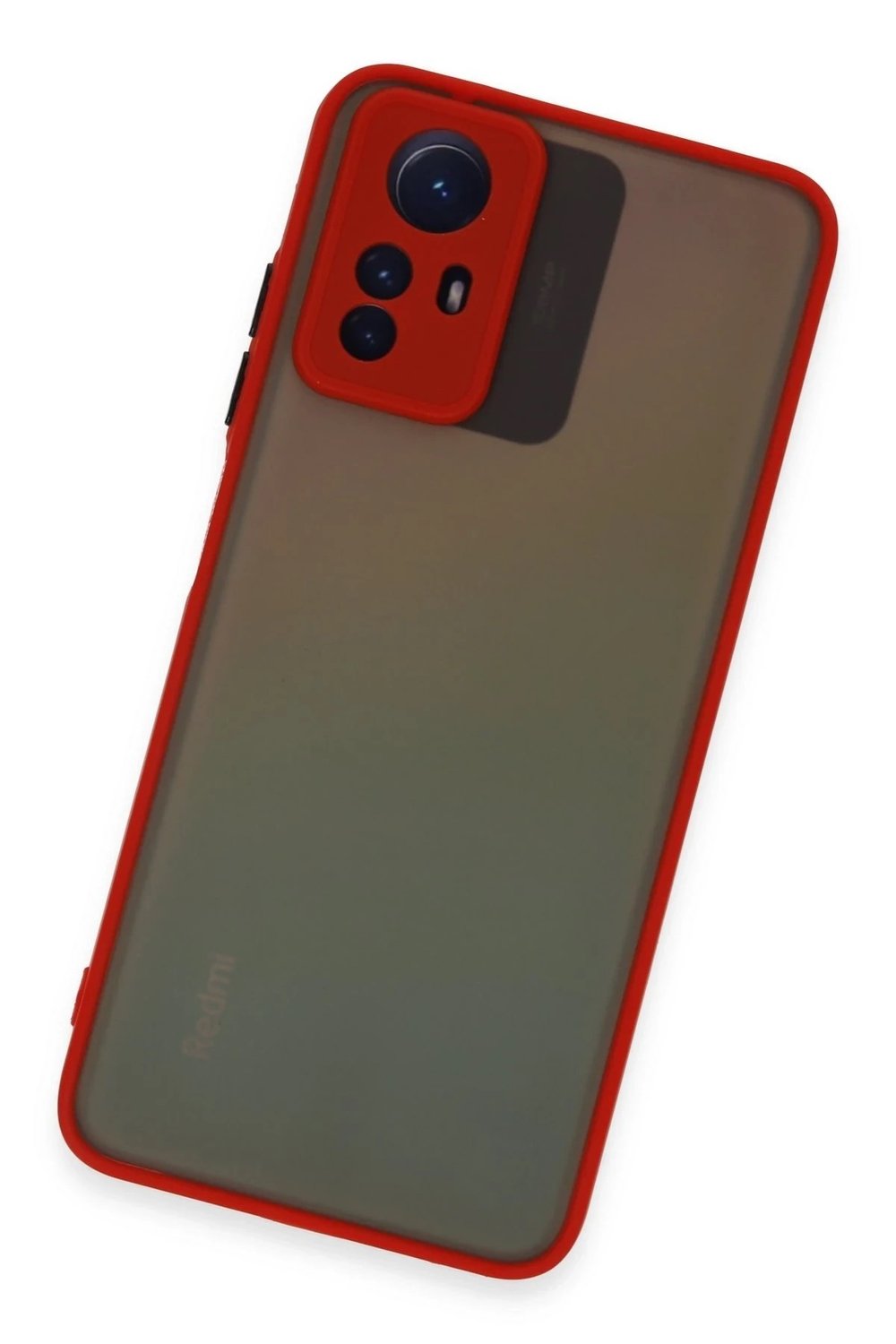 Mey İthalat®   Redmi Note 12S Kılıf Montreal Silikon Kapak - Kırmızı