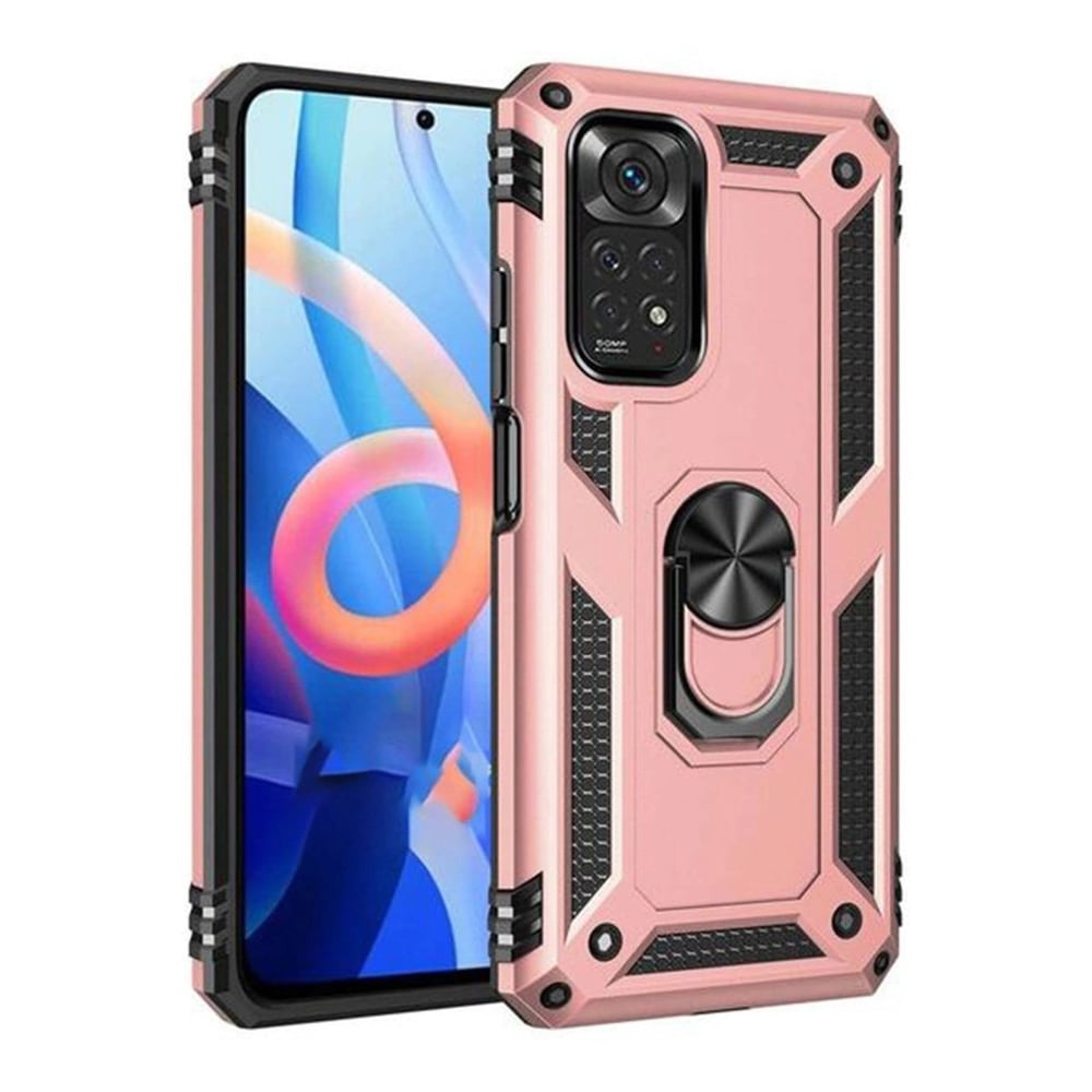 Mey İthalat®   Redmi Note 12S Kılıf Sofya Yüzüklü Silikon Kapak - Rose