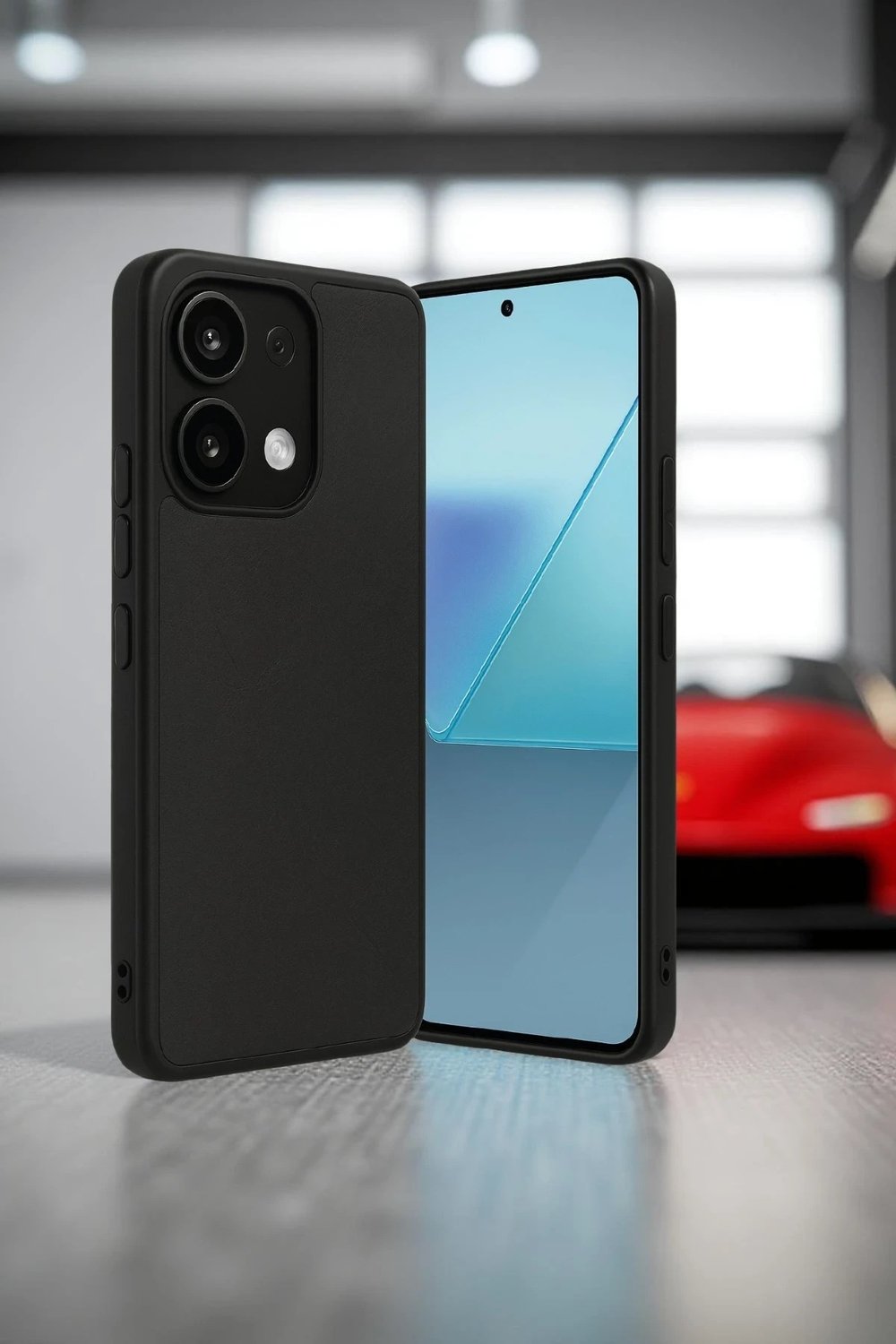 Mey İthalat®   Redmi Note 13 4G Kılıf Aras Deri Kapak - Siyah