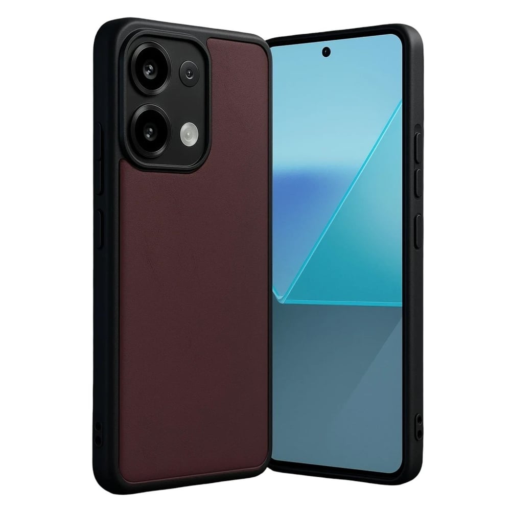Mey İthalat®   Redmi Note 13 4G Kılıf Aras Deri Kapak - Bordo